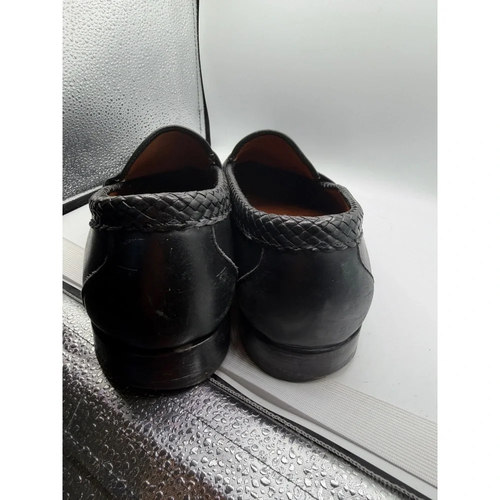 Allen Edmonds Maxfield Mens 11 D Black Leather Braided Tassel Loafers 47711
